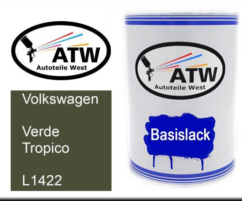 Volkswagen, Verde Tropico, L1422: 500ml Lackdose, von ATW Autoteile West.